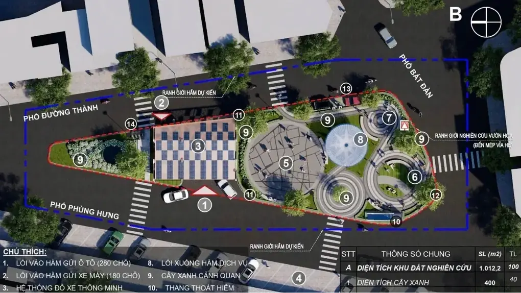 Phê duyệt quy hoạch bãi đỗ xe ngầm Phùng Hưng - Bát Đàn